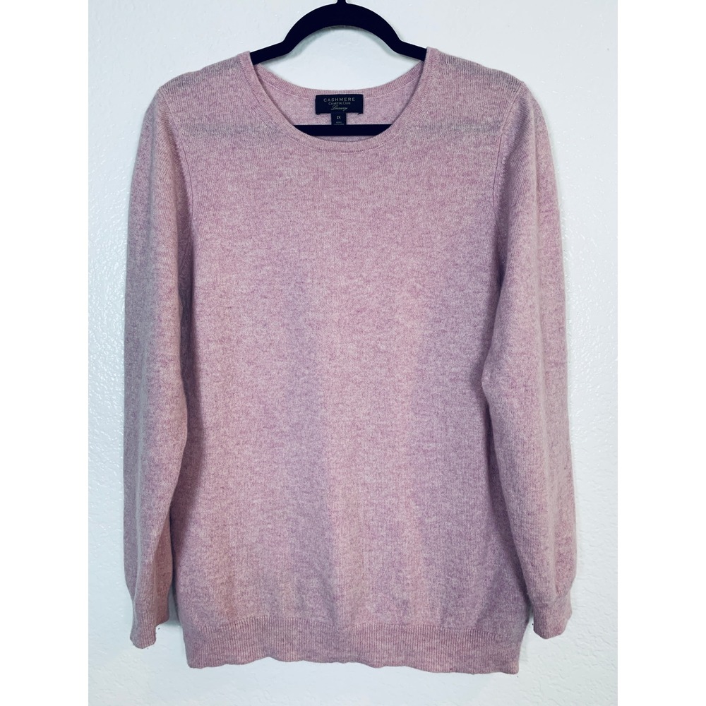 Charter Club Sweater Womens 2X Pink Cashmere Crewneck Luxury Knit Soft Cozy